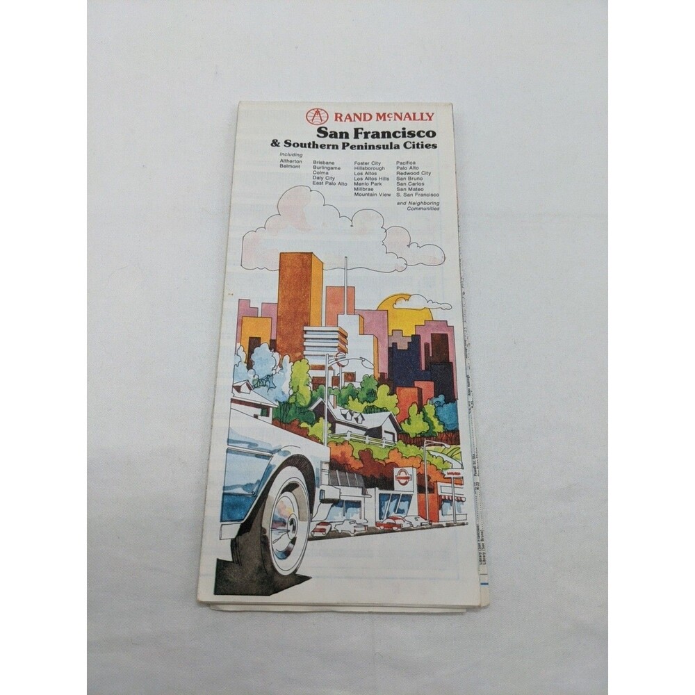 Vintage Rand McNally San Francisco And Southern Peninsula Cities Map Brochure